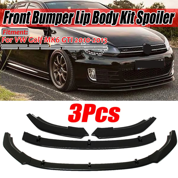 Frontlæbe Splitter - Kofanger Spoiler/Diffuser Hagespoiler Bodykit - Passer Golf 6 MK6 GTI 2010, 2012, 2013 - Foran