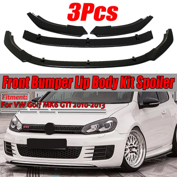 Frontlæbe Splitter - Kofanger Spoiler/Diffuser Hagespoiler Bodykit - Passer Golf 6 MK6 GTI 2010, 2012, 2013 - Foran