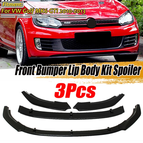 Frontlæbe Splitter - Kofanger Spoiler/Diffuser Hagespoiler Bodykit - Passer Golf 6 MK6 GTI 2010, 2012, 2013 - Foran