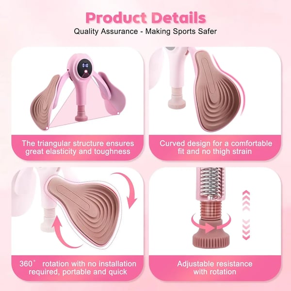 Kegel & Inderlår Træner - Hofte-træner - Muskelstyrkning - Ben & Lår - Styrketræning - Unisex - Pink