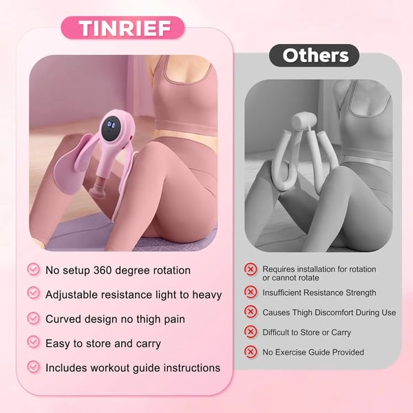Kegel & Inderlår Træner - Hofte-træner - Muskelstyrkning - Ben & Lår - Styrketræning - Unisex - Pink