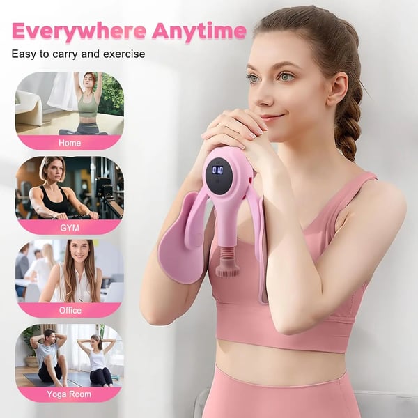 Kegel & Inderlår Træner - Hofte-træner - Muskelstyrkning - Ben & Lår - Styrketræning - Unisex - Pink