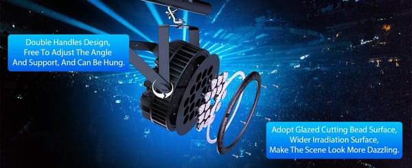 LED PAR - Litteä PAR-valo - 180W, 18x10W RGBW 4-in-1, DMX512/RDM, 4/8 kanavaa, Auto/Ääni/Master-Slave - Lämmin valo