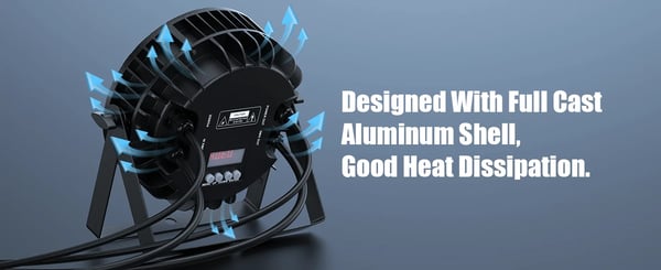 LED PAR - Litteä PAR-valo - 180W, 18x10W RGBW 4-in-1, DMX512/RDM, 4/8 kanavaa, Auto/Ääni/Master-Slave - Lämmin valo