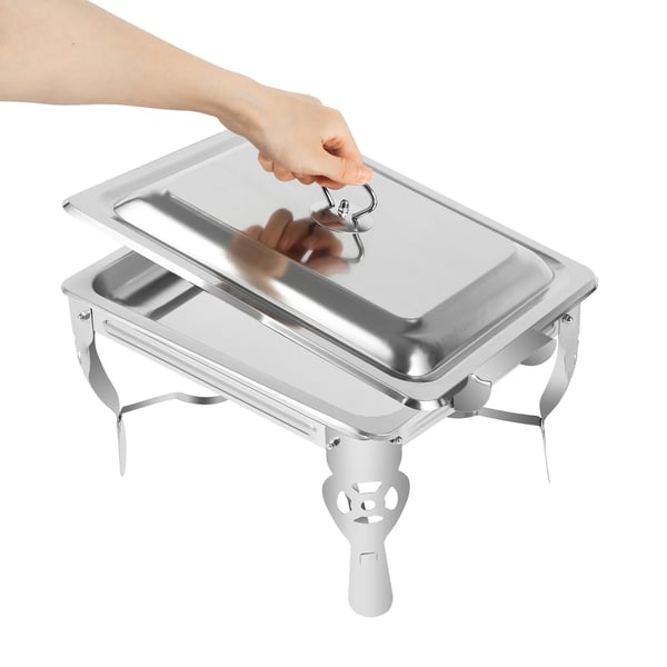Buffet-ruokalämmitin - Chafing Dish - Tilavuus 6 L - Ruostumaton teräs 201 - Catering-käyttöön - Hopea