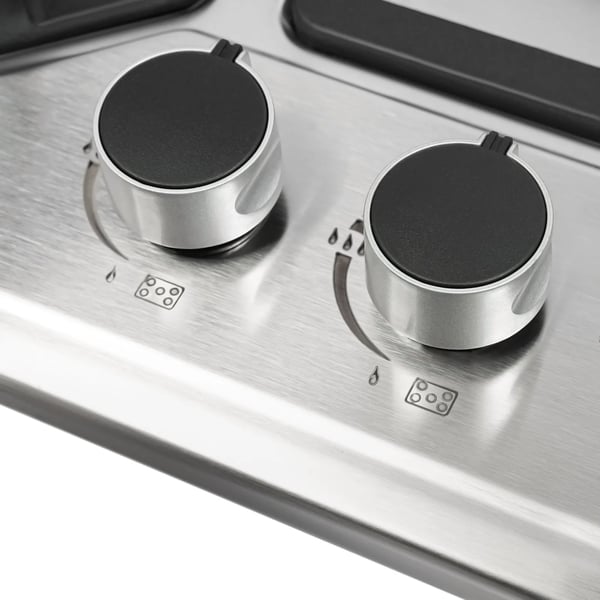 Gaskogeplade til autocamper - Bordmodel - 5 Blus - Rustfrit Stål - Elektronisk Tænding - 3,3/3/1,75/1,75/1 kW - Sølv