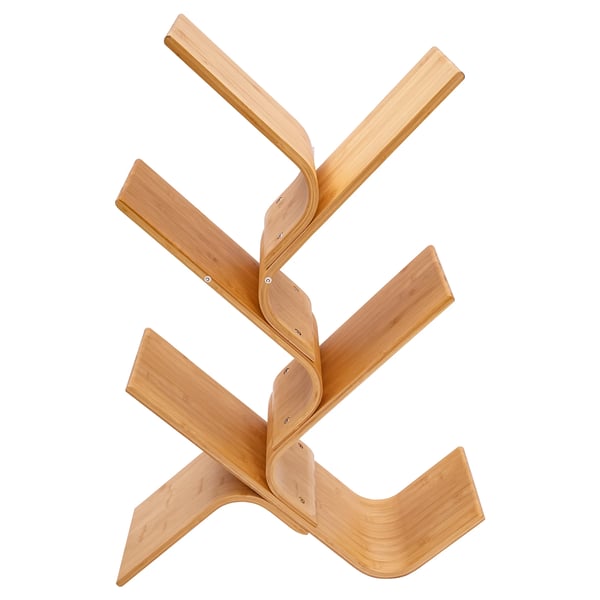 Bambus skrivebordsreol - Bogreol - 5 hylder - Træform - Åben ramme - 63×20×91 cm - 7,5 kg pr. hylde - Burlywood