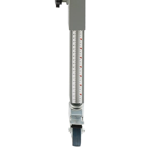 Justerbart rullebanebord med hjul - Udtrækkelig rulletransportør - Længde 46–130 cm - Højde 50–80 cm - Bredde 44 cm - Kapacitet ca. 50 kg - Jern