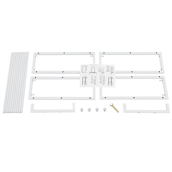 Filamentopbevaring til 3D-printer - Metalreol med 5 etager - Spoleholder - 58×36×118 cm - Hvid