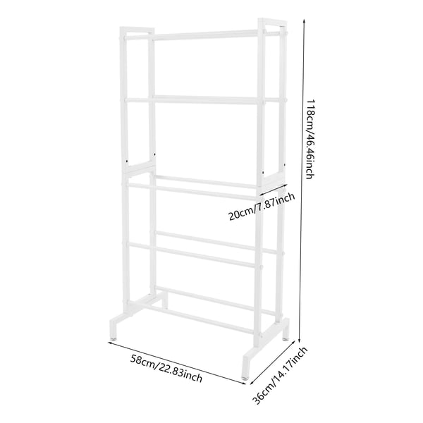 Filamentopbevaring til 3D-printer - Metalreol med 5 etager - Spoleholder - 58×36×118 cm - Hvid