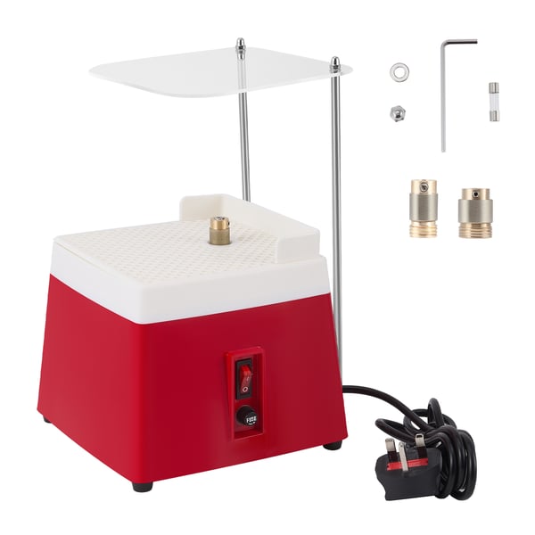 Lasihiomakone tiffanylasille - Pöytähiomakone 220 V EU - 65 W - 4200 r/min - Automaattinen vesisyöttö - 1,6/2,54 cm hiomaterät - Punainen