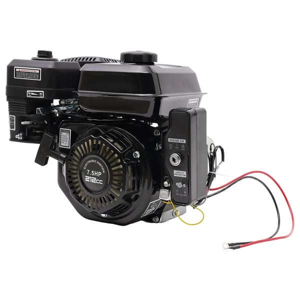 Benzinmotor - 4-takt - 210 cc - 1-cyl - 7,5 hk / 3 kW - 3600 rpm - 10,8 N·m - 3,6 L tank - Sort