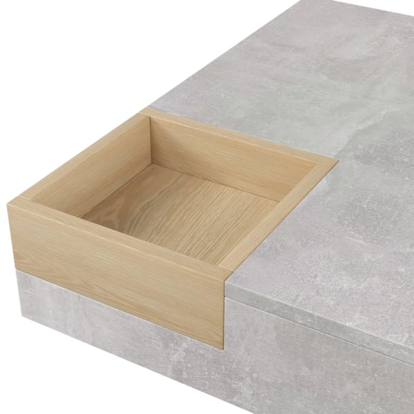 Sohvapöytä - Olohuoneen pöytä - Irrotettava säilytyslaatikko - 72×72×30 cm - Vaaleanharmaa
