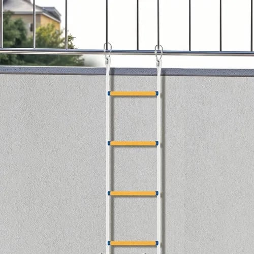 Flugtstige - Redningsstige - 10 m - 200 kg Bæreevne - Skridsikker - Til Balkon & Hjem - Udendørs Brug