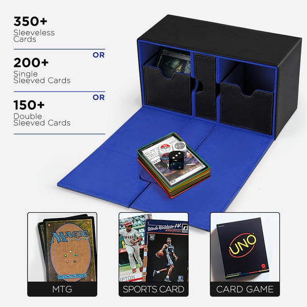 Kortboks - MTG/TCG deck box - 2 rum - Passer 200+ kort i sleeves - Commander - Vinrød