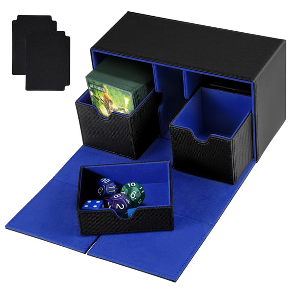 Kortboks - MTG/TCG deck box - 2 rum - Passer 200+ kort i sleeves - Commander - Vinrød