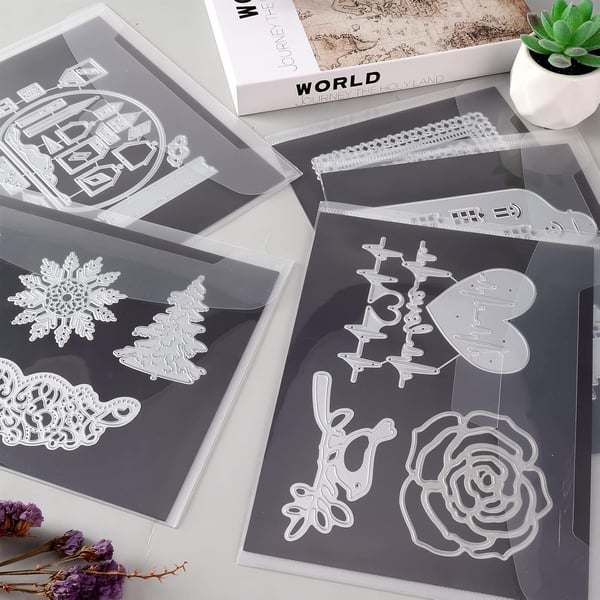 Opbevaringssæt til stempler og dies - Plastlommer med magnetark - 24-Pak - 0,5 mm - Scrapbooking & Kortfremstilling - Klar