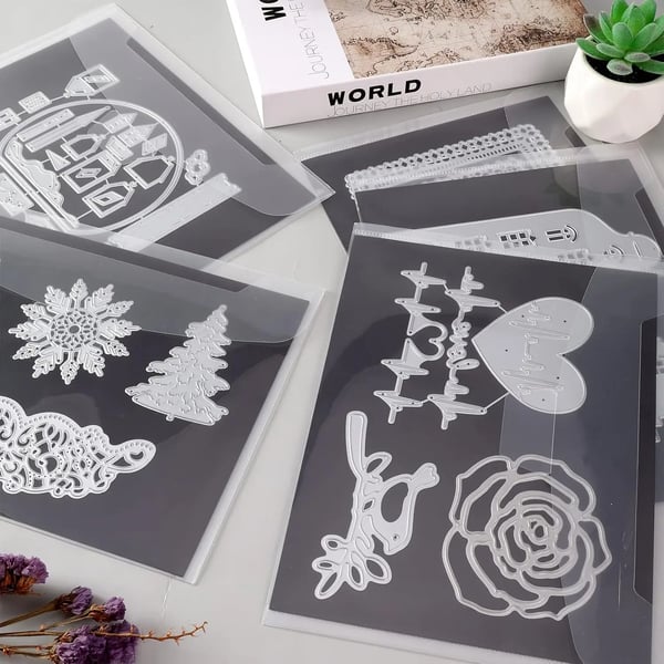Opbevaringssæt til stempler og dies - Plastlommer med magnetark - 24-Pak - 0,5 mm - Scrapbooking & Kortfremstilling - Klar