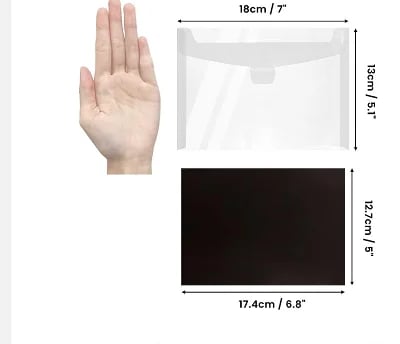 Opbevaring til stempler og dies - Genlukkelig plastkuvertlomme - 0,5 mm tykkelse - Stor organizer - Til kortfremstilling - Transparent