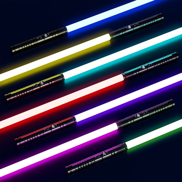 Ljussabel / Lightsaber - LED-svärd - USB-uppladdningsbar - 7 färger - Ljudeffekter - Blinkande - Metallhandtag - Svart