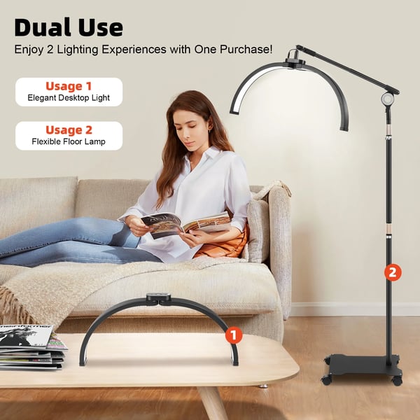 LED-rengasvalo meikkiin & ripsille - 63,5 cm 36 W - Kaksivärinen 3200–5600K - Valovirta 2000 lm - Himmennys 0–100 % - Kaukosäädin + napit - Harmaa