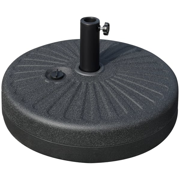 Trädgårdsparasollfot - Vattenfyllbar bas - Upp till 22 kg - Passar 38/48 mm stolpar - Bärbar - Ø51 x 30,5 cm - Svart
