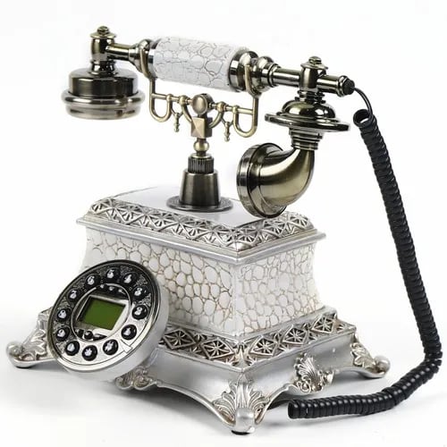 Retro trådet telefon - Bordtelefon til fastnet - Retrodesign - Tasteopkald - Genopkald - Analog - Hjem & Kontor