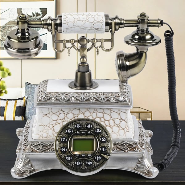 Retro trådet telefon - Bordtelefon til fastnet - Retrodesign - Tasteopkald - Genopkald - Analog - Hjem & Kontor