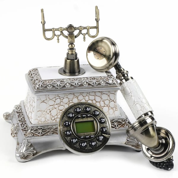 Retro trådet telefon - Bordtelefon til fastnet - Retrodesign - Tasteopkald - Genopkald - Analog - Hjem & Kontor