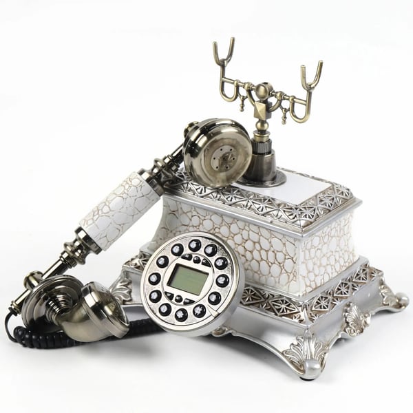 Retro trådet telefon - Bordtelefon til fastnet - Retrodesign - Tasteopkald - Genopkald - Analog - Hjem & Kontor