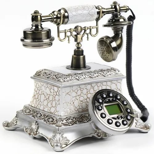 Retro trådet telefon - Bordtelefon til fastnet - Retrodesign - Tasteopkald - Genopkald - Analog - Hjem & Kontor