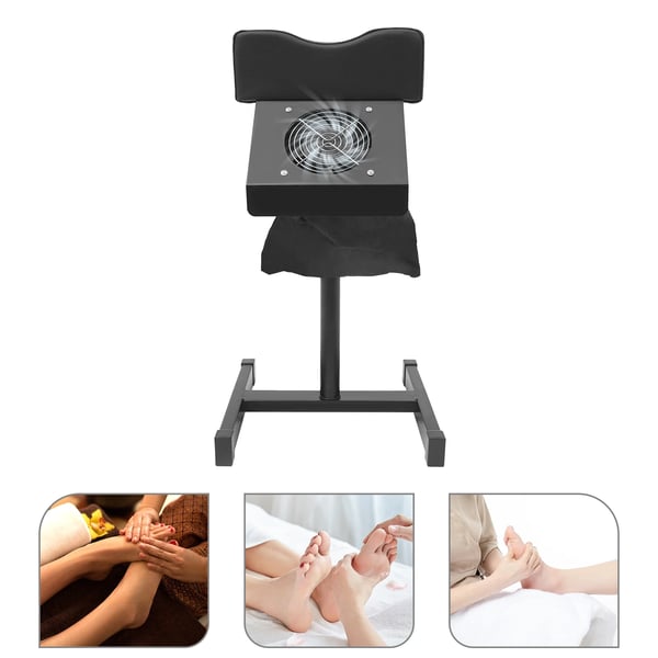 Pedikyr/manikyr fotstöd - Justerbar fotpall - Höjd 48–68 cm - Metall - Bärförmåga 10 kg - För salong & spa - Svart
