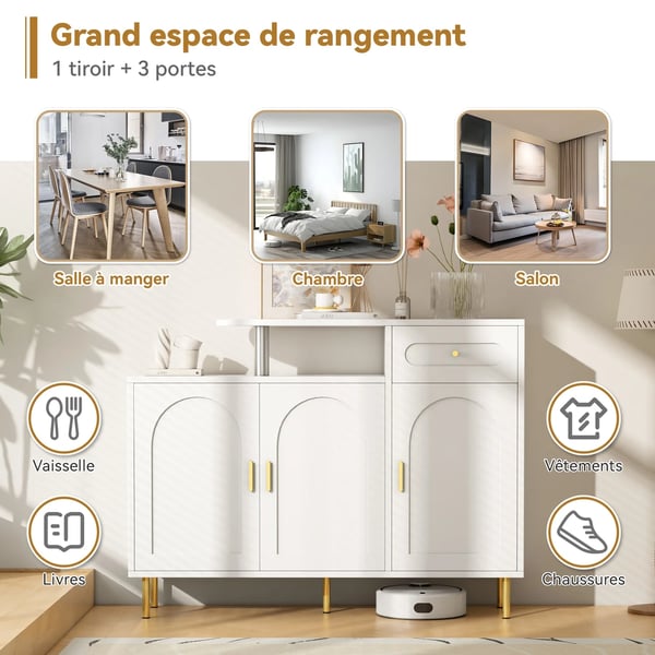 Skoskab - Skoreol - 6 Skuffer - Moderne Stil - Skal Samles - 120×92×35 cm - Hvid