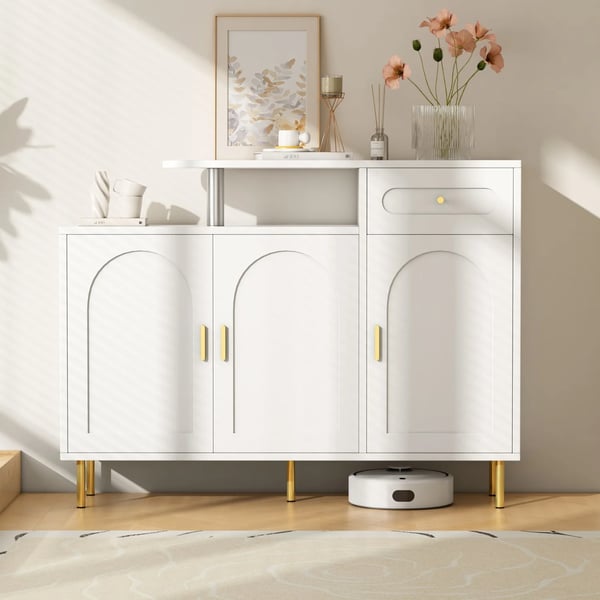 Skoskab - Skoreol - 6 Skuffer - Moderne Stil - Skal Samles - 120×92×35 cm - Hvid