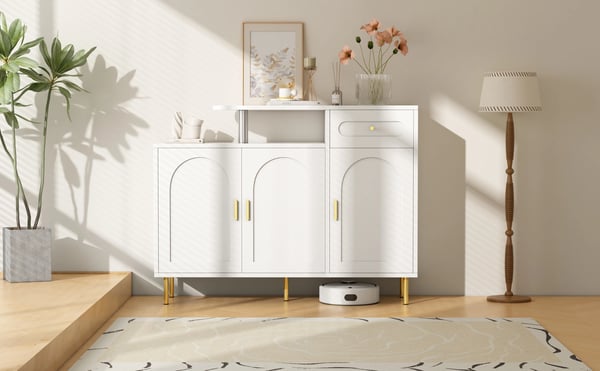 Skoskab - Skoreol - 6 Skuffer - Moderne Stil - Skal Samles - 120×92×35 cm - Hvid