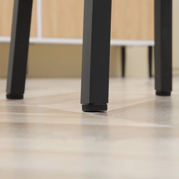 Set med 2 barstolar - Köks-/barstol - Höjd 65 cm - Stålben - Trälaminat - Mått 32,5×32,5×65 cm - Chokladbrun