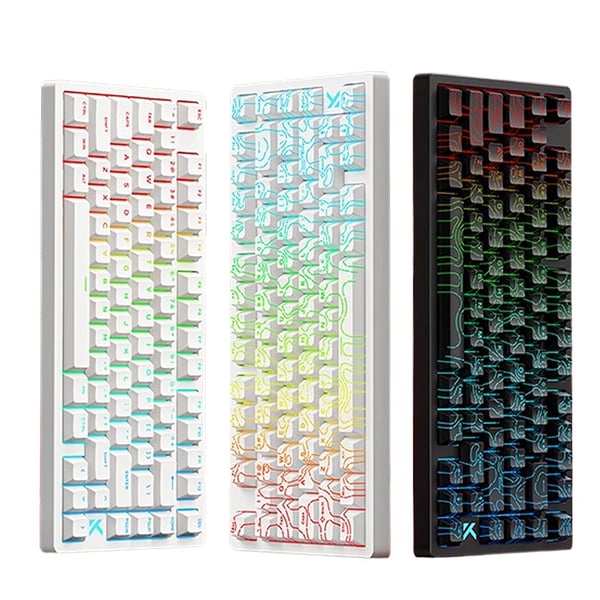 Jet 75 - Mekanisk Gamingtastatur - Bluetooth Trådløst - 88 Taster - Engelsk Layout - Sorte Switches - RGB-belysning - Brun