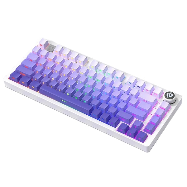 Hi75 - Mekaaninen näppäimistö - Langaton Bluetooth - 88 näppäintä - Hot-swap - RGB-valaistus - Multimediasäädin - Mustat kytkimet - Violetti