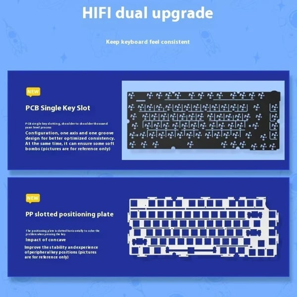 Hi75 - Mekaaninen näppäimistö - Langaton Bluetooth - 88 näppäintä - Hot-swap - RGB-valaistus - Multimediasäädin - Mustat kytkimet - Violetti