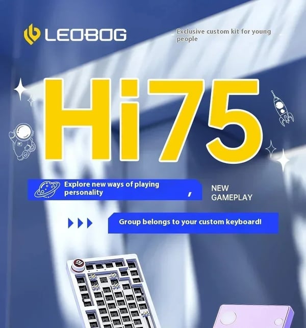 Hi75 - Mekaaninen näppäimistö - Langaton Bluetooth - 88 näppäintä - Hot-swap - RGB-valaistus - Multimediasäädin - Mustat kytkimet - Violetti