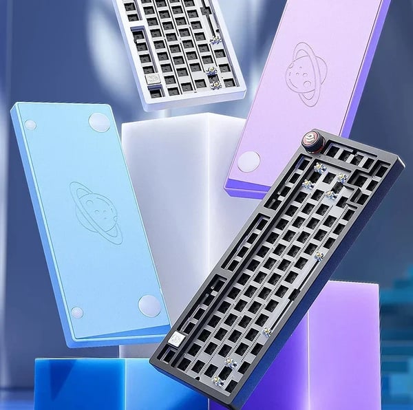 Hi75 - Mekaaninen näppäimistö - Langaton Bluetooth - 88 näppäintä - Hot-swap - RGB-valaistus - Multimediasäädin - Mustat kytkimet - Violetti