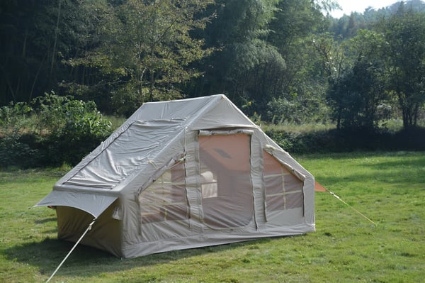 Campingtelt - 3–4 Personers Familietelt - Polyester Canvas - Kulstofstænger - 1 Soveværelse - Beige
