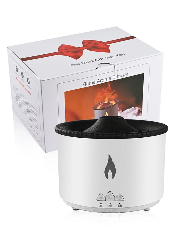 Aromaterapia Ilmankostutin - Eteerinen Öljydiffuusori - 360 ml Tilavuus - Liekki- ja Meduusa-tila LED - 220 V EU - 3 W - <36 dB - Pöytä/Siirrettävä