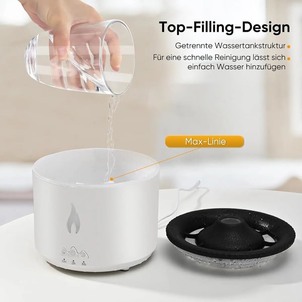 Aromaterapia Ilmankostutin - Eteerinen Öljydiffuusori - 360 ml Tilavuus - Liekki- ja Meduusa-tila LED - 220 V EU - 3 W - <36 dB - Pöytä/Siirrettävä