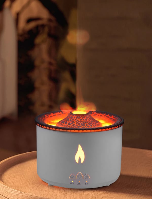Aromaterapia Ilmankostutin - Eteerinen Öljydiffuusori - 360 ml Tilavuus - Liekki- ja Meduusa-tila LED - 220 V EU - 3 W - <36 dB - Pöytä/Siirrettävä