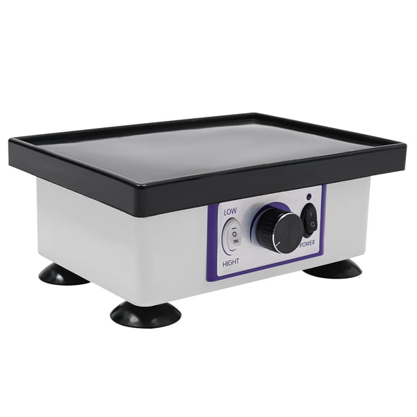 Tandlaboratorievibrator - Firkantet rystebord - Variabel hastighed - 150 W - 220 V - Til gips - Hvid