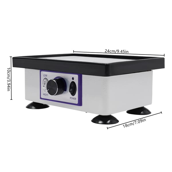 Tandlaboratorievibrator - Firkantet rystebord - Variabel hastighed - 150 W - 220 V - Til gips - Hvid