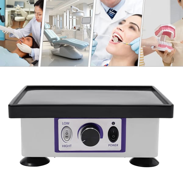 Tandlaboratorievibrator - Firkantet rystebord - Variabel hastighed - 150 W - 220 V - Til gips - Hvid