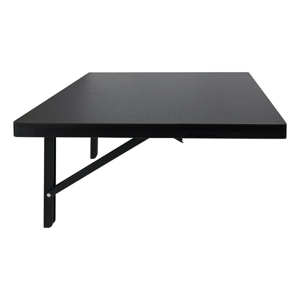 Vægmonteret foldbart bord - Konsolbord - Stive trekantsbeslag - Rektangulær - Stål og træ - Belastning 249,48 kg - Moderne design - Sort