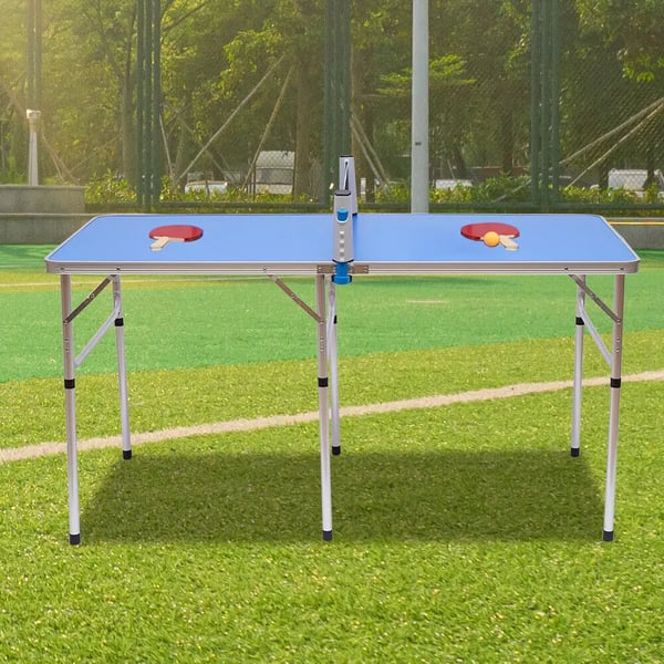 Kokoontaittuva pöytätennispöytä - Pingispöytä - Alumiinirunko - 152x76x76 cm - Taittokoko 76x76x7 cm - Verkko mukana - MDF-kansi - noin 9,2 kg